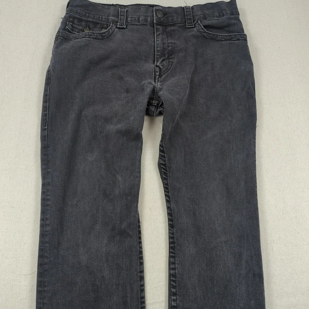 True Religion Jeans Mens 36x31 Black Ricky Relaxed Straight Flap Pocket